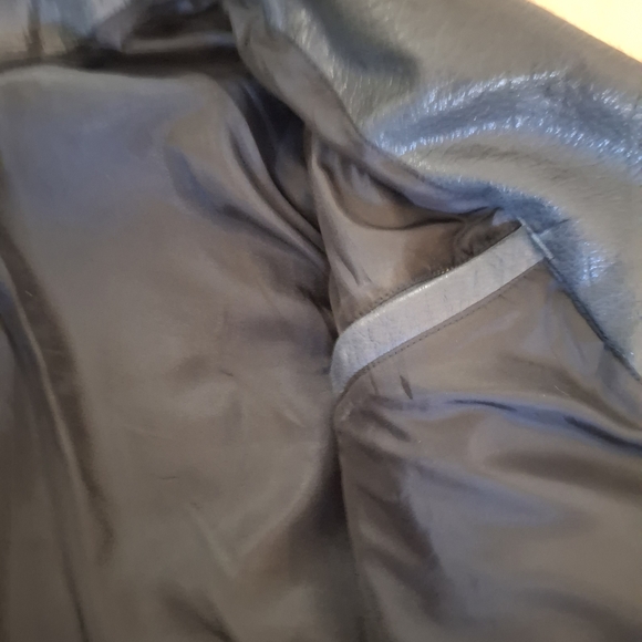 NWT Blue Black 100% Leather Biker Jacket ASOS - Picture 8 of 8